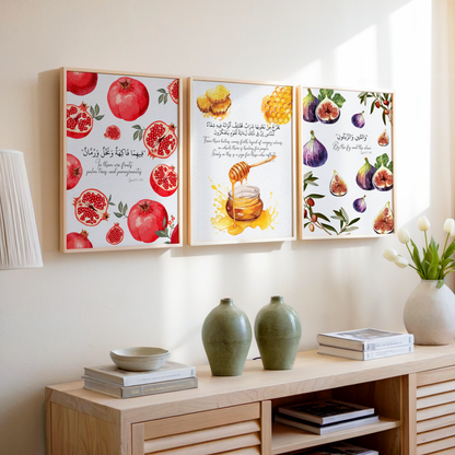 Quran Fruit Verses Wall Art Set